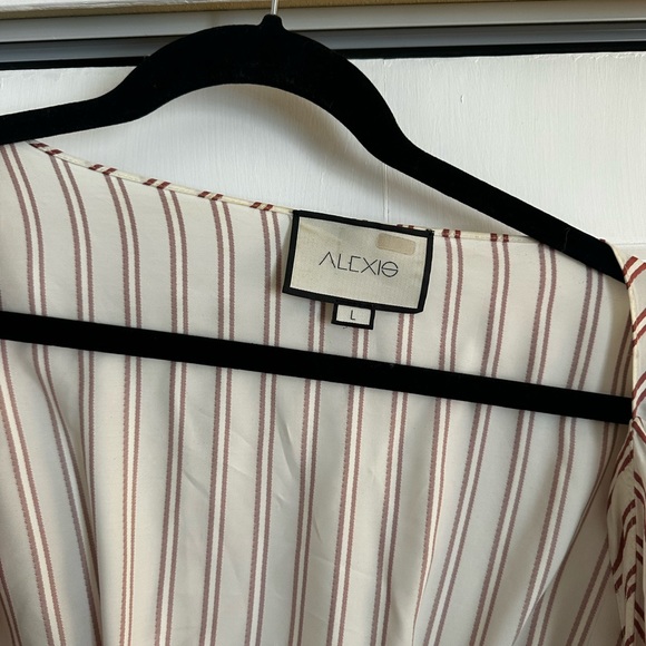 Alexie wrap top, size medium, orange and white stripe - Picture 1 of 4